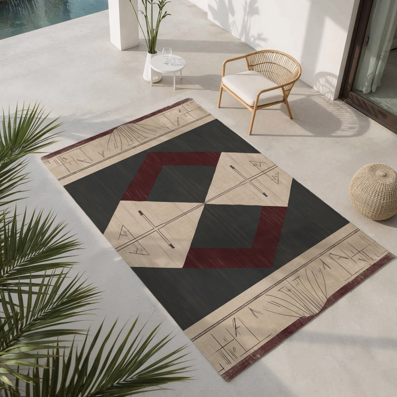Tapis intérieur et extérieur Tapisserie Of Time, Rectangulaire 3 pi x 5 pi