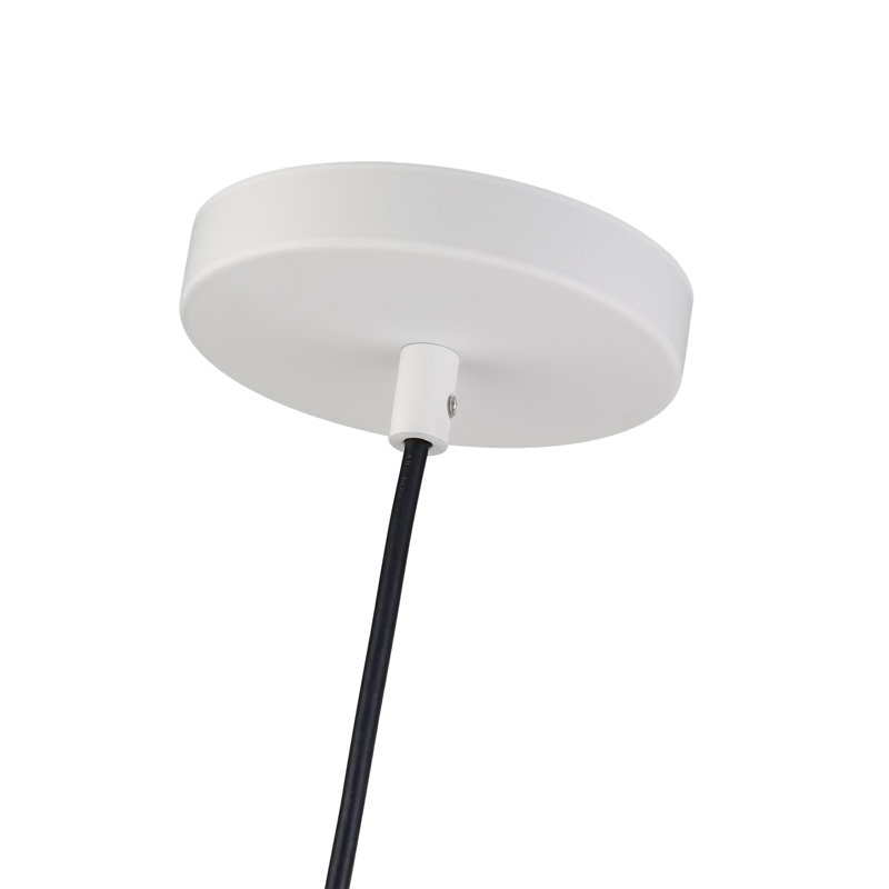 Mini-luminaire suspendu blanc 1 lumière Zolana, Blanc, Blanc