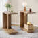 C-shaped Side Table Set  Of 2, 2-tier Narrow End Table Wood Bedside Table Nightstand