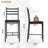 Bar Stools Set, Faux Leather Bar Chair with Back, Thick Cushion, Upholstered Counter Height Bar Stools with Footrest for Kitchen Island, Counter Bar