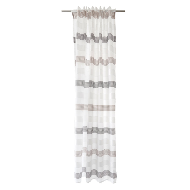 Diederich Semi Sheer Curtain, Grey/Brown