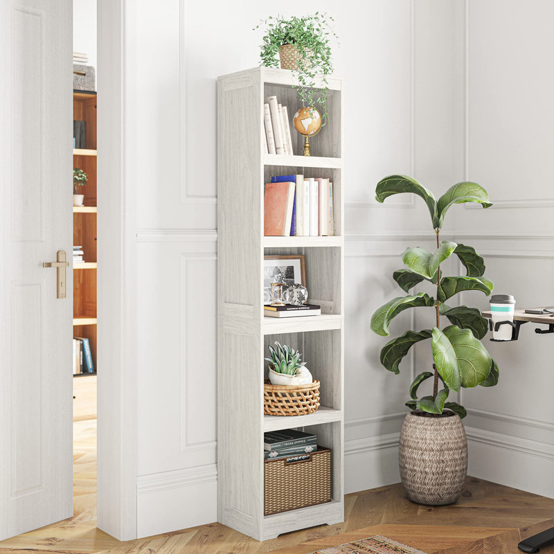 68 in Tall Bookcase, White Oak, (5 Shelves) 68.3" H x 15.6" W x 11.7" D