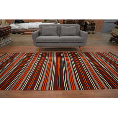 Tapis kilim en laine fait à la main vibrant 5 x 11