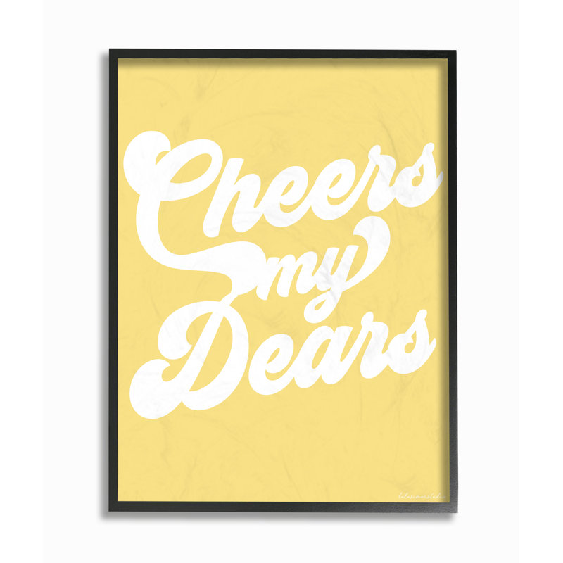 Art mural rétro sur toile Cheers My Dears par House of Lulu, H 20 po x l 16 po x P 1,5 po, Giclée encadrée noir minuit
