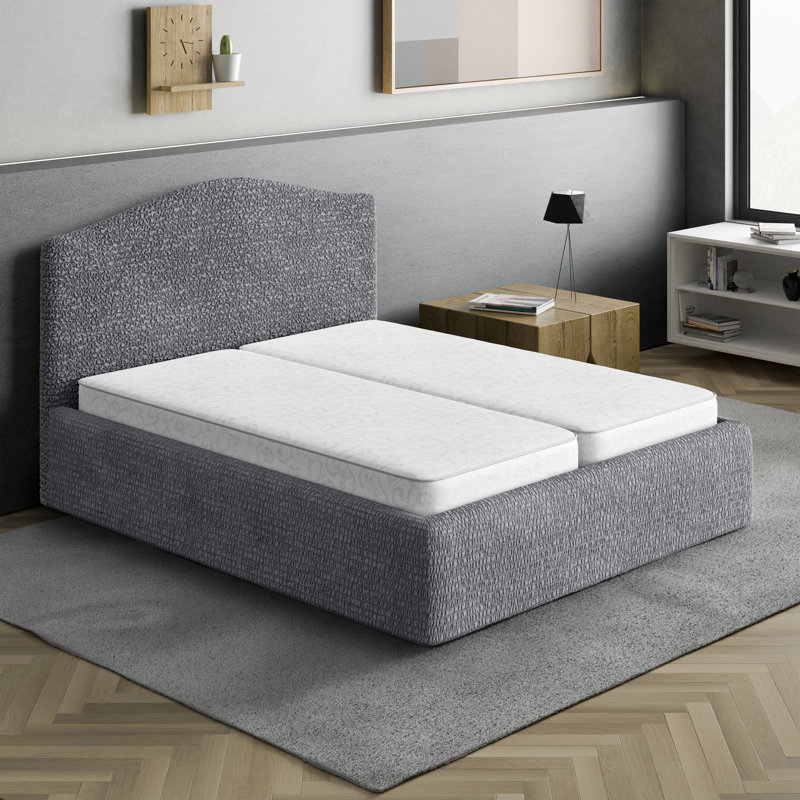 Stretchy Slipcover for Bed Headboard & Frame - Easy to Clean & Durable - Comfort Collection, Dark Gray, Queen