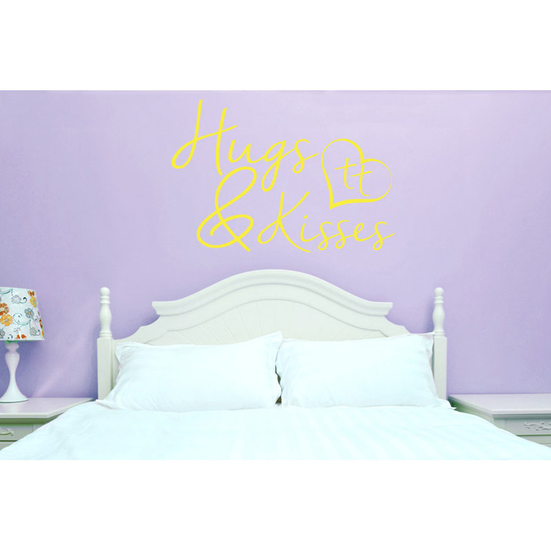 Hugs and Kisses Wall Sticker, Bright Yellow, Large