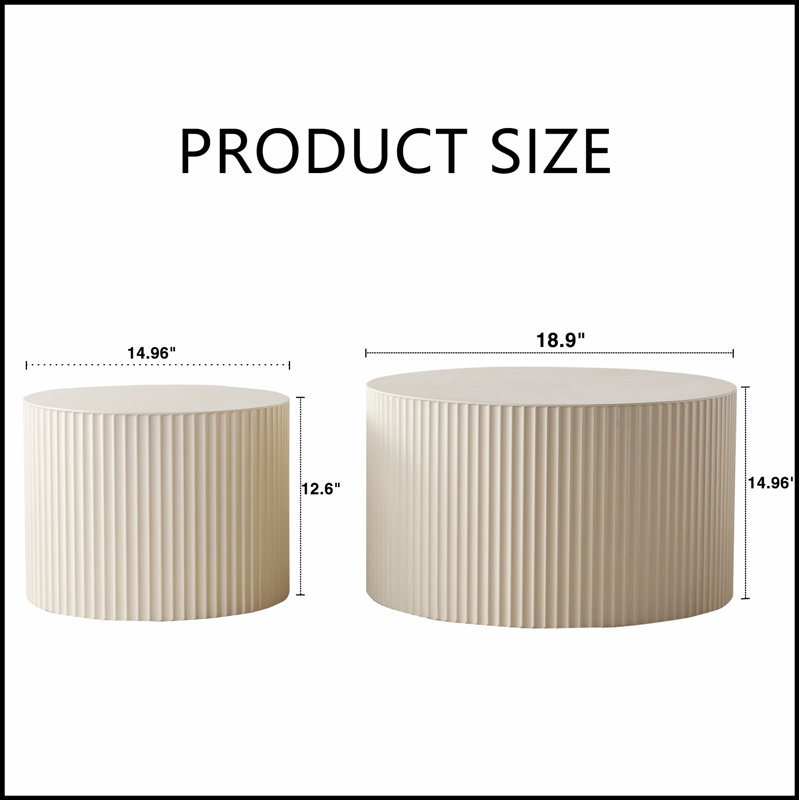 Ensemble de 2 tables basses gigognes Beige
