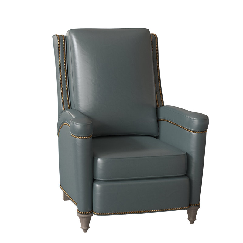 Mayes Recliner, Stone, Aline Fumo Genuine Leather, French Natural