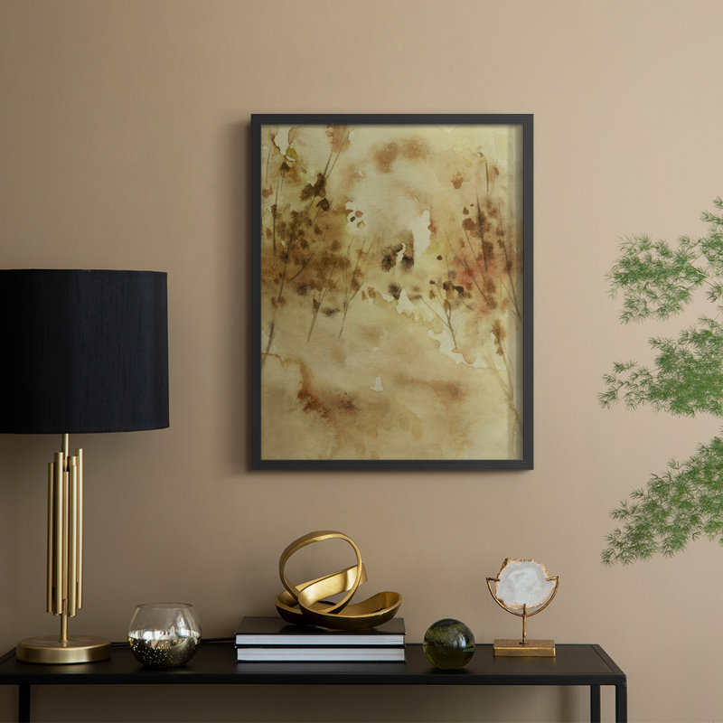«Yellow Memory I», reproduction encadrée - bois massif, Noir, noir, noir, noir, H 11 po x l 9 po
