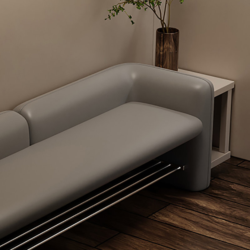 39.4in Shoe Changing Stool Shoe Storage Bench, Grey