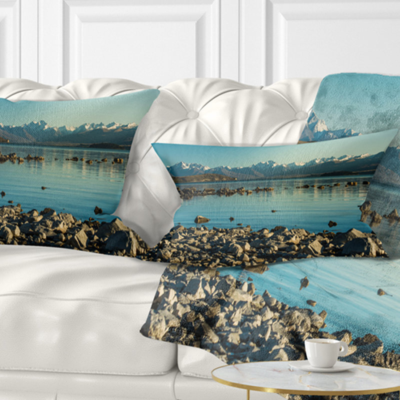 Coussin imprimé "eaux" dans rocky beach, 12 po x 20 po, Coussin lombaire