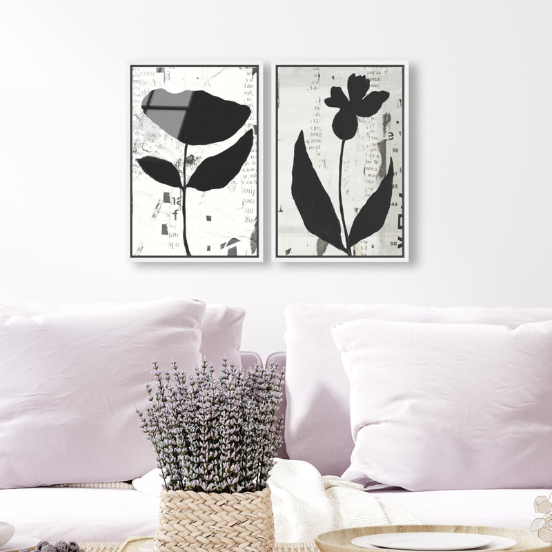 Single Flowers Set High-Gloss Frameless Acrylic Glass Wall Art Abstract Print by Oliver Gal, Ready to Hang, 10 x 15