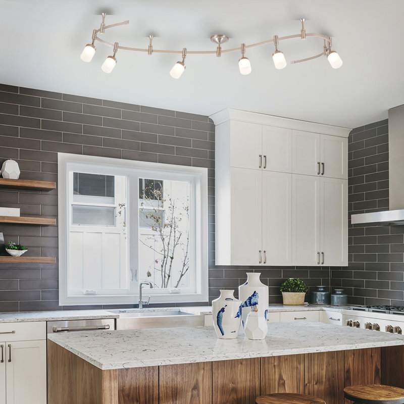 Catalina Brushed Nickel 96'' Adjustable 6-Light LED Track Kit