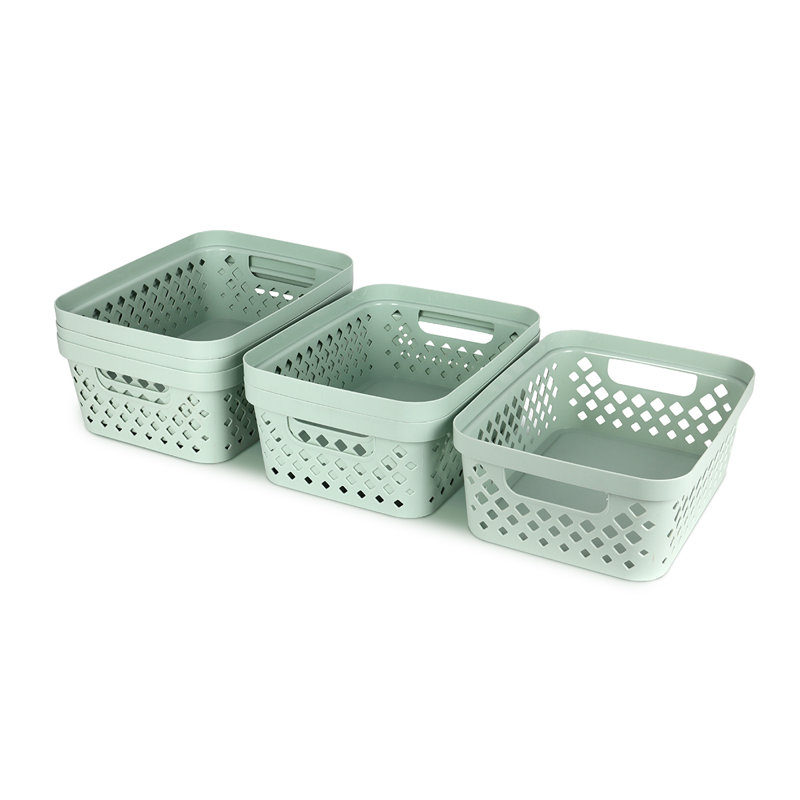 Ensemble de 6 paniers de rangement Glad Diamond, 8 pte, Vert
