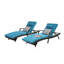 Ensemble de 2 chaises longues d'extérieur inclinables avec coussins, chaise longue inclinable à 150 ° de la plage près de la piscine-748740698-748740700