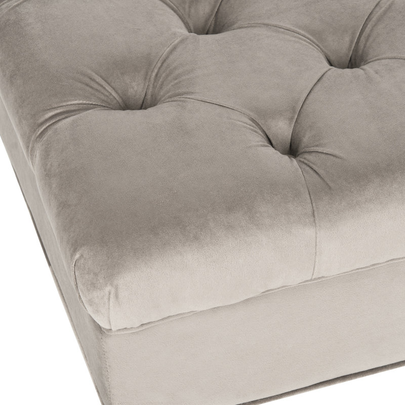 Upholstered Ottoman, Mushroom Taupe Velvet