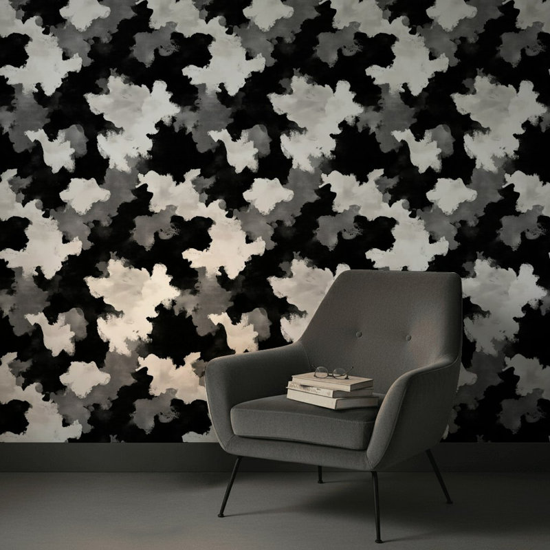 Papier peint abstrait camouflage mural
