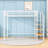 Twin Metal Loft Bed With Built-In Shelves And Guardrails-1290519654