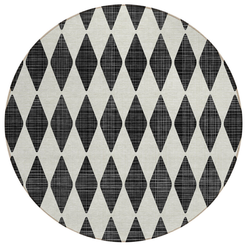 Tapis rond noir 8 po