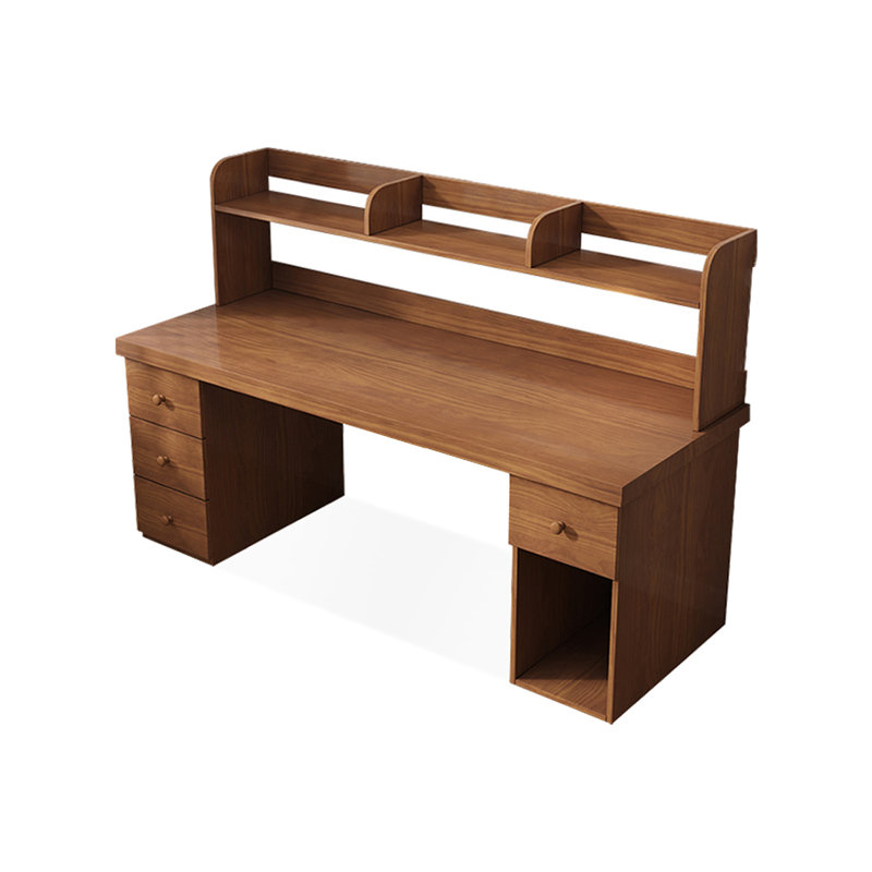 Walnut Rectangular Solid Wood Executive desk with drawers desk, 53.15"H*86.61"W*23.62"D