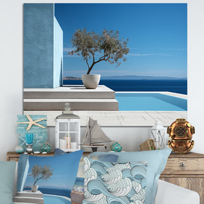 «Grèce Beach House Views Tranquility - Coastal Beach», art mural