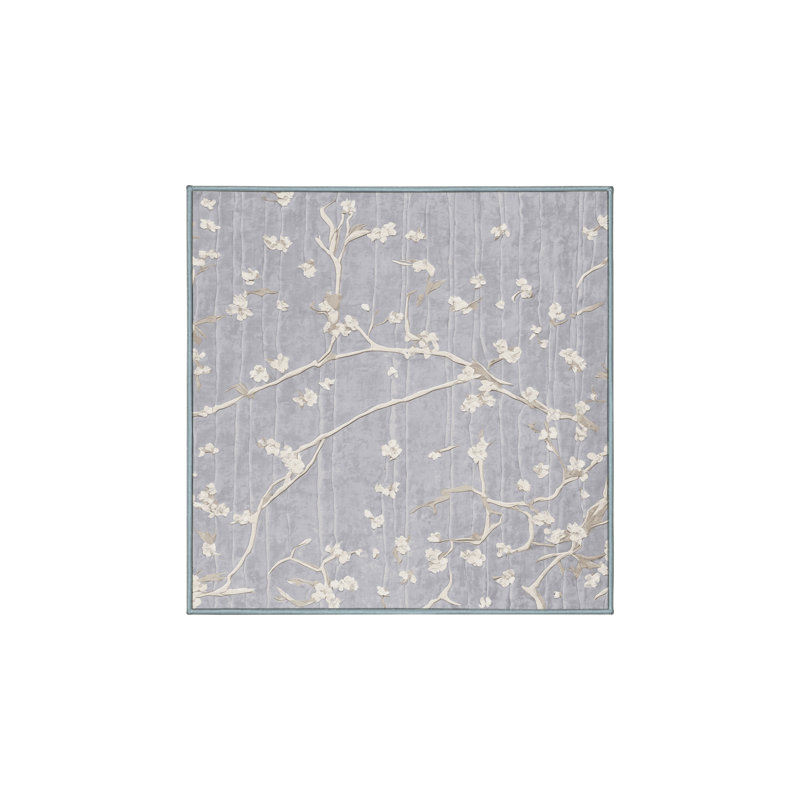Machine Washable Blue Area Rug, Square 7'