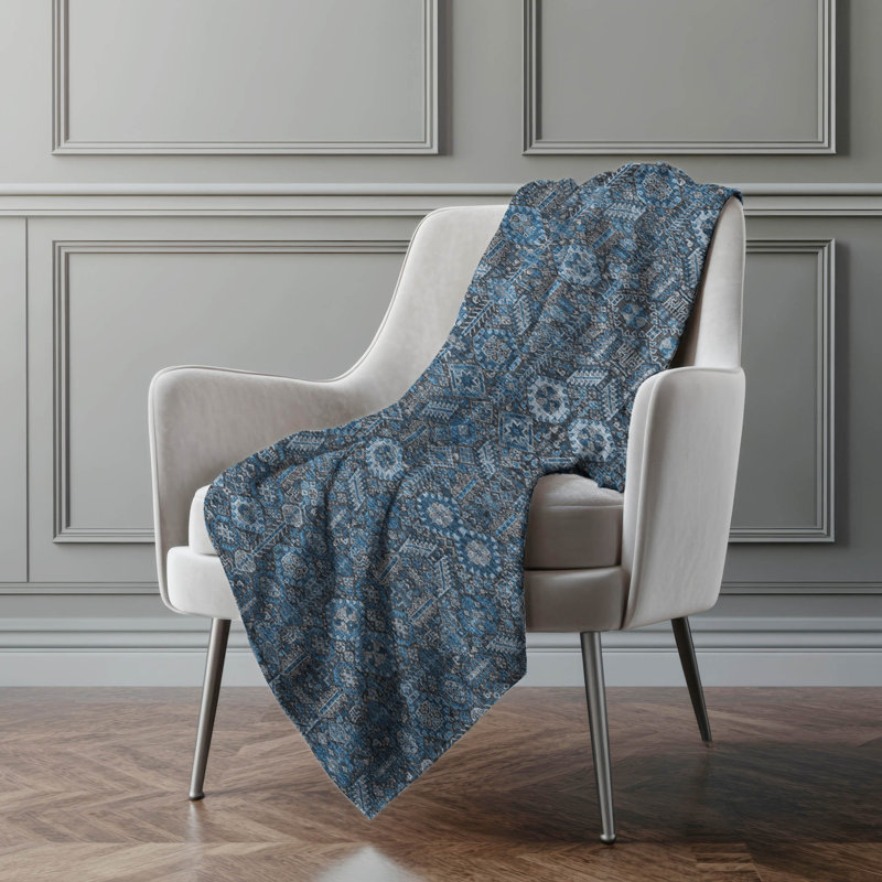 Jeté bohémien Addison, Bleu