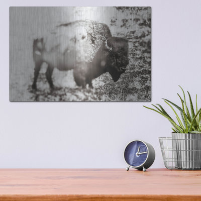 Art mural en métal Union Rustic «Bison Dream» par Nathan Larson