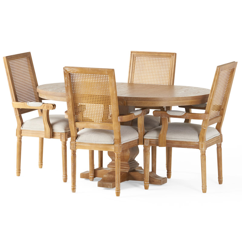 Courtright Pedestal Dining Set, Gray, Gray