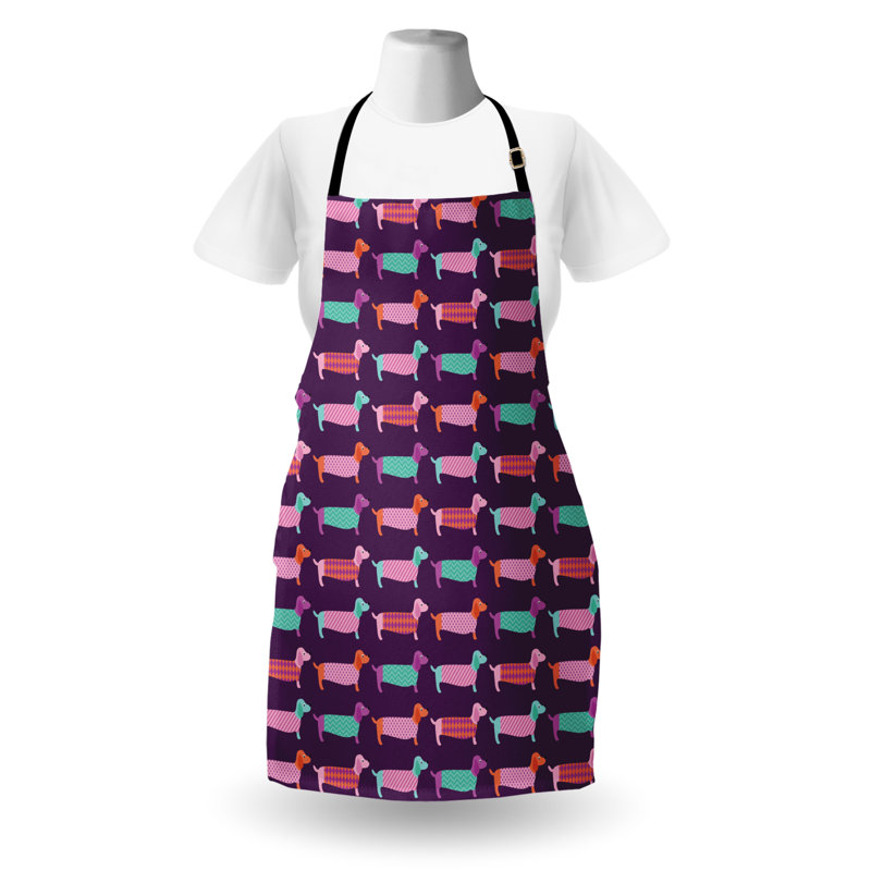 East Urban Home Dachshund Apron, Cooking Gardening, Adult Size, Multicolor