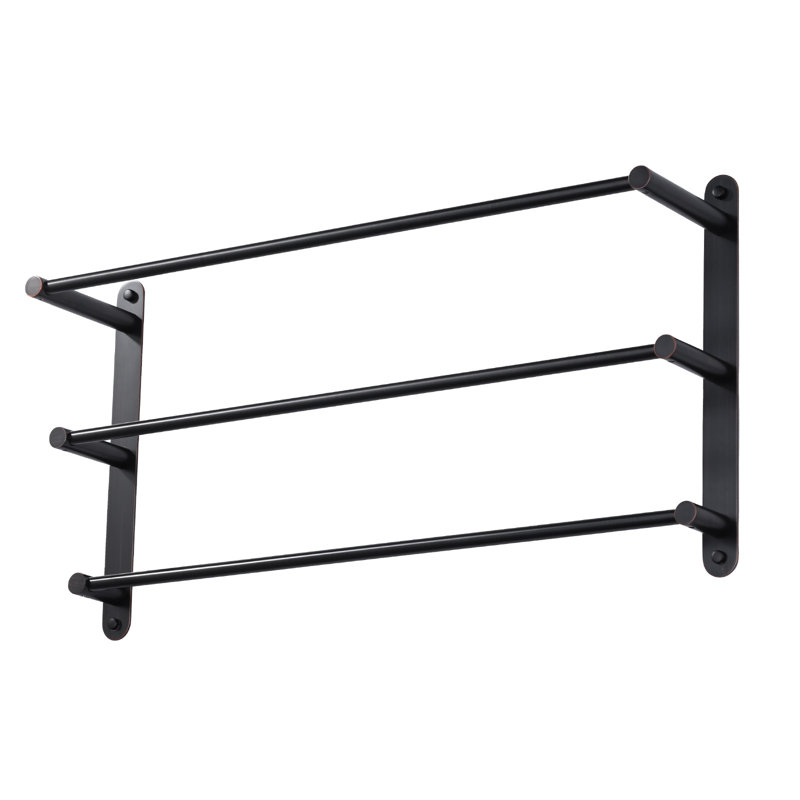 3-Tier Stainless Steel Wall Mounted Towel Rack With Concealed Mounting Hardware, Bronze frotté à l'huile