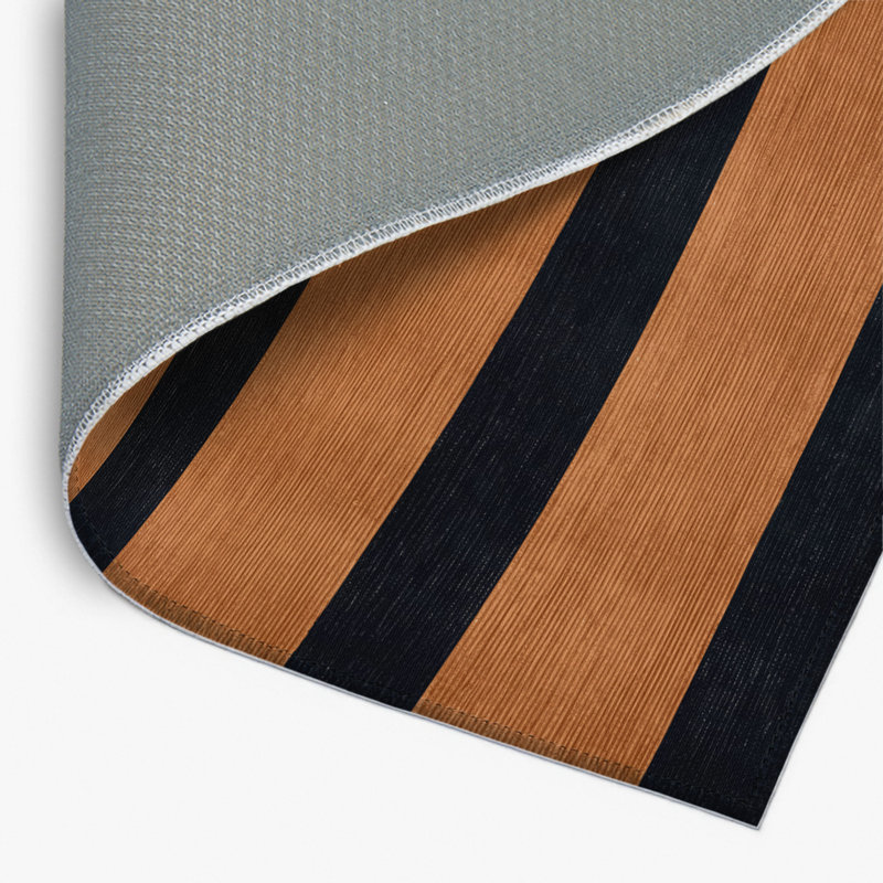 HorizontalStripes Gray Indoor and Outdoor Area Rug, Rectangle 2' x 3'