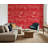 Abstract Pattern Wallpaper Curves Red Decorative Mural