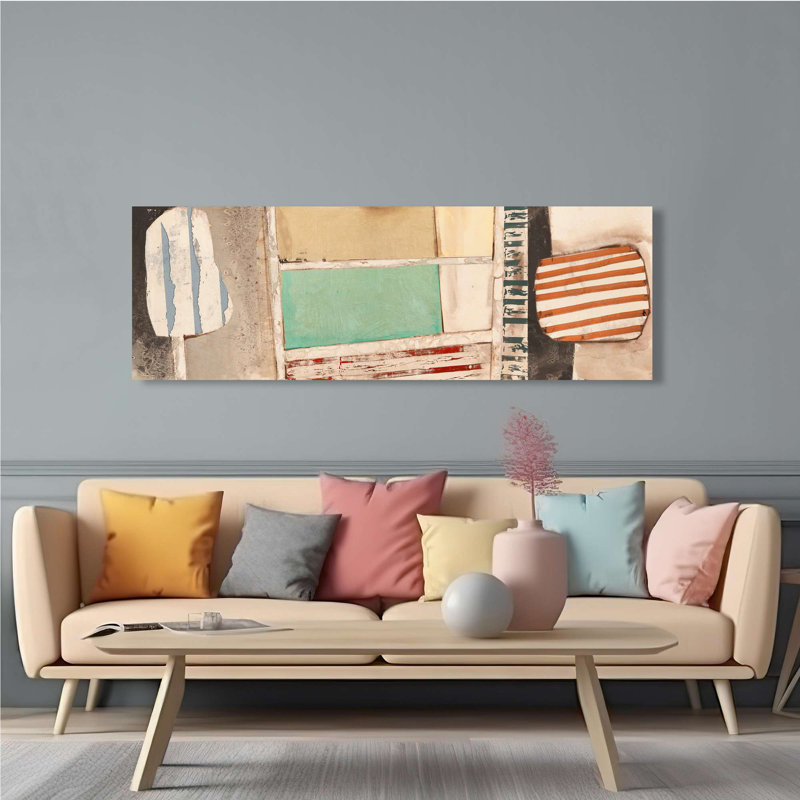 Abstrac Biarritz - Wrapped Canvas Print, 35cm H x 100cm W x 4cm D