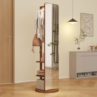 Miroir pleine grandeur, bois d'hévéa + miroir, grand miroir pleine longueur, facile à habiller