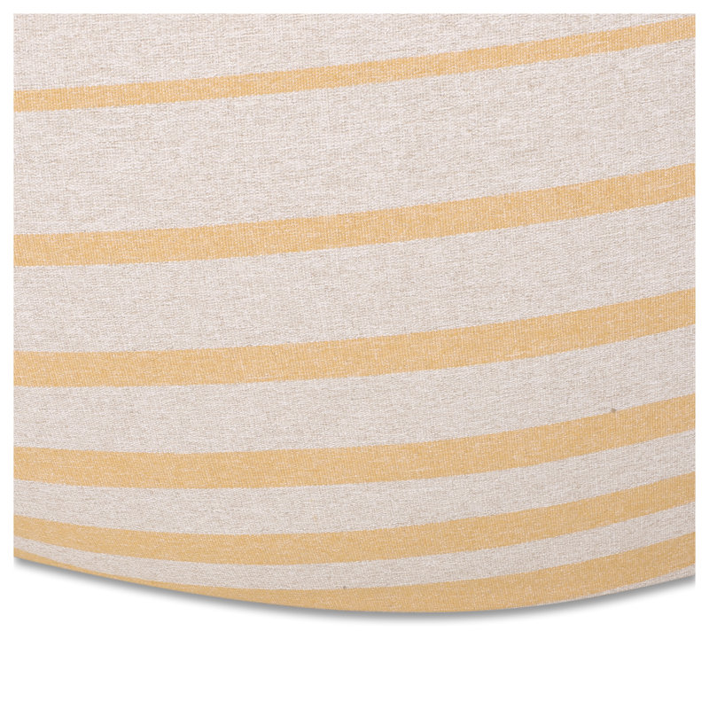 Bohemio 5 Foot Rounded Bean Bag Chair, Yellow Striped Fabric - Comfortable Foam Filled for Living Room & Bedroom