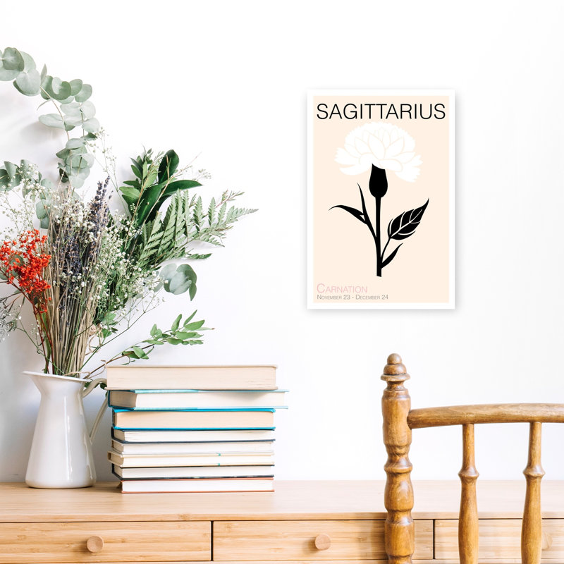Sagittarius Carnation Bloom Delicate Elegant Contemporary Carnation Flower Nature Wall Art Print 1 Piece Wrapped Canvas Wall Art