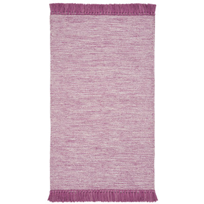 Waloo Chevron Handmade Flatweave Pink Area Rug