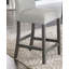 Ensemble de 2 chaises Selena à hauteur de comptoir en tissu avec structure et repose-pieds en bois
