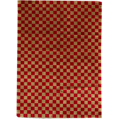 Tapis rouge et or de haute qualité noué à la main