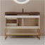 Meuble-lavabo moderne 36 po avec lavabo en céramique sans couture et armoire autoportante dorée-1304266629