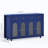 Modern Sideboard Buffet Cabinet With 2 Fluted Drawers & 4 Arched Glass Doors,  Legs, Soft-Close Hinges, Painted Finish-844276689