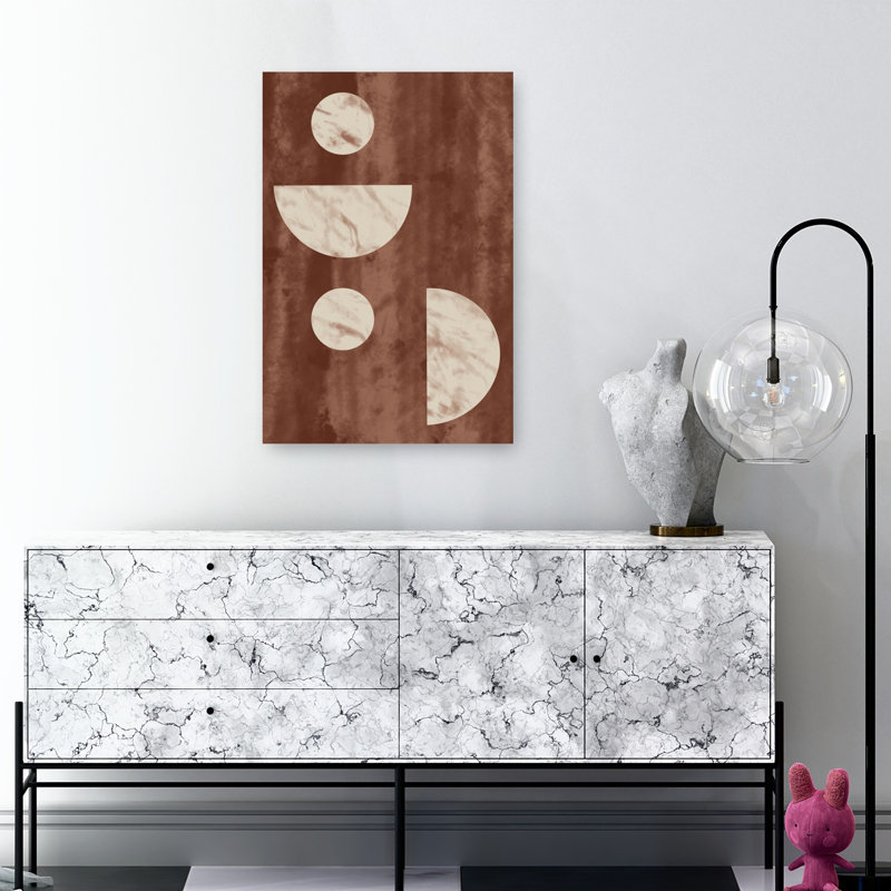 Warm Geometric Forms Abstract Geometric Minimalist Wall Art Print by Pictufy Studio II - Wrapped Canvas Print