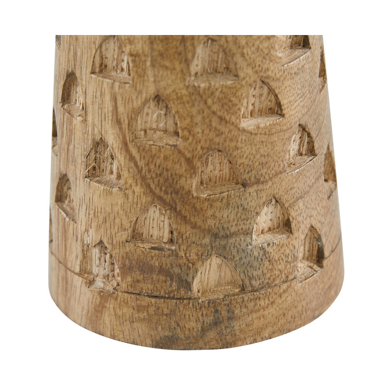 9.85'' H Wood Tabletop Candlestick