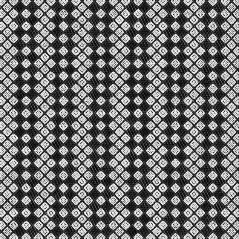 Tapis noir/beige à motifs, Carré 3 pi