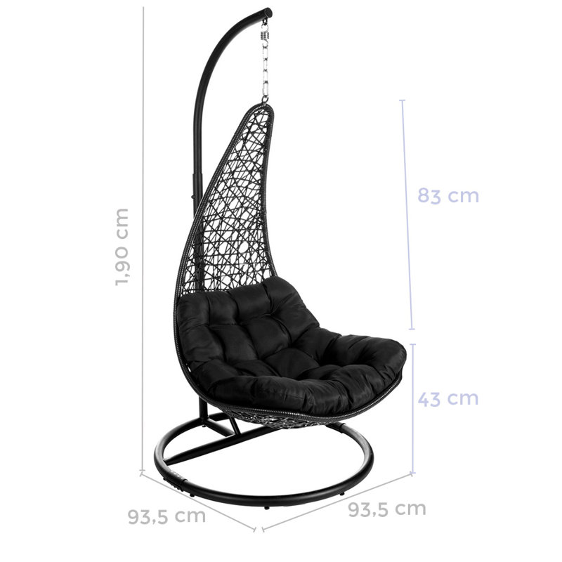 Dido Swing Chair with Stand, Black