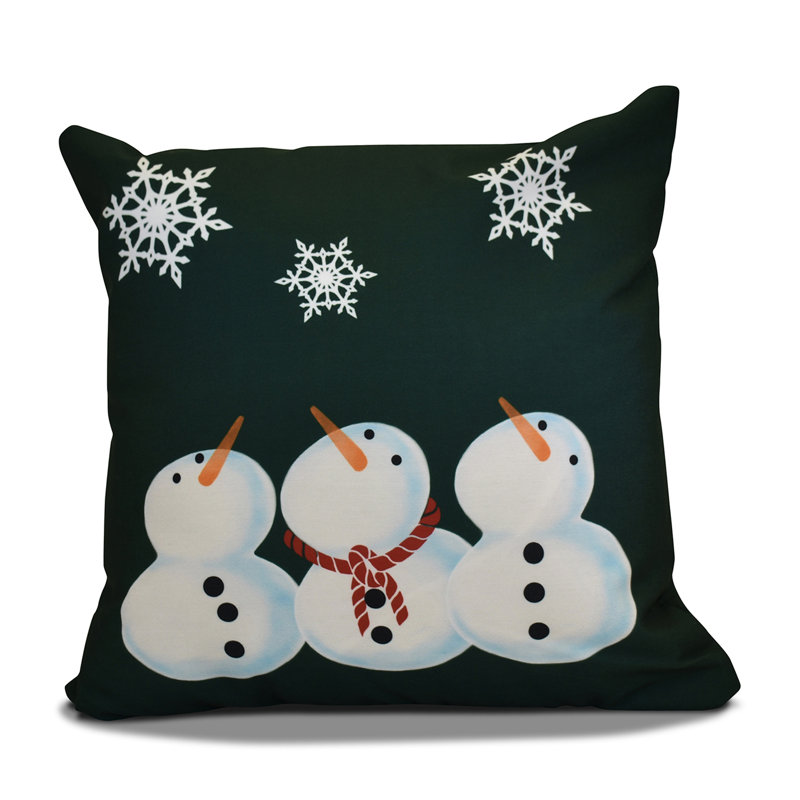 Coastal Christmas Outdoor Reversible Throw Pillow, 16" H x 16" W, Dark Green