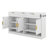 59.1" Sideboard Buffet With 3 Drawers & 4 Doors, Storage Cabinet With Adjustable Shelf & Open Compartments, Buffet Table-1630444810