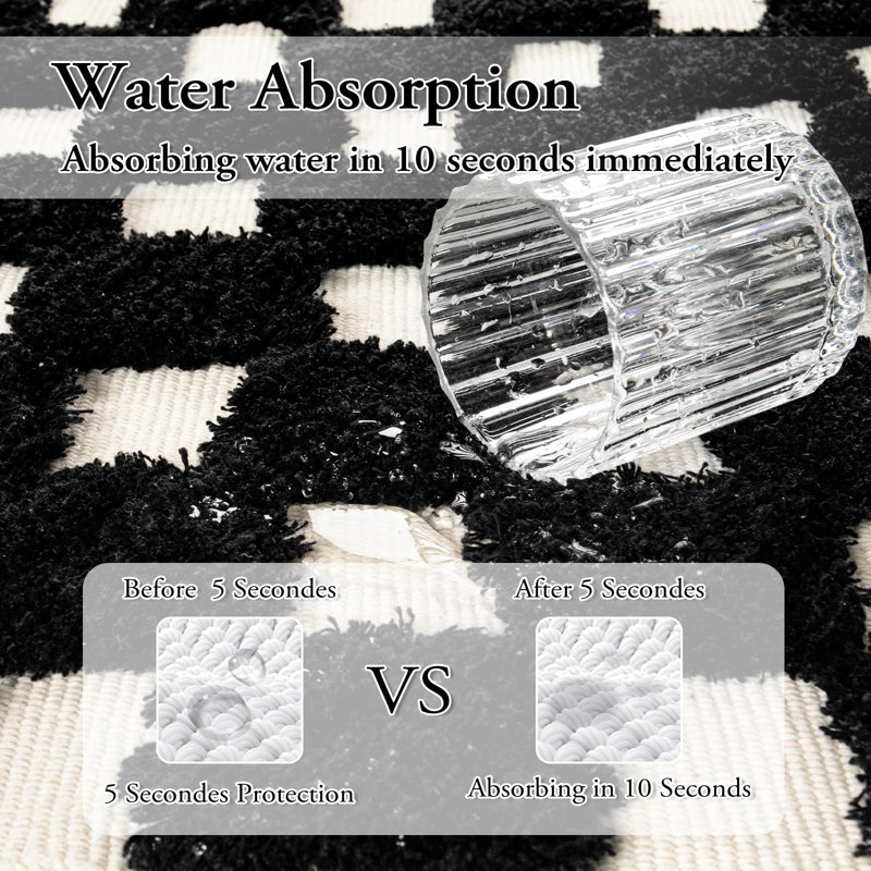Keyniah Handwoven Checkerboard Washable Area Rug Perfect for Living Room, Bedroom,Kitchen, Rectangle 2' x 3'