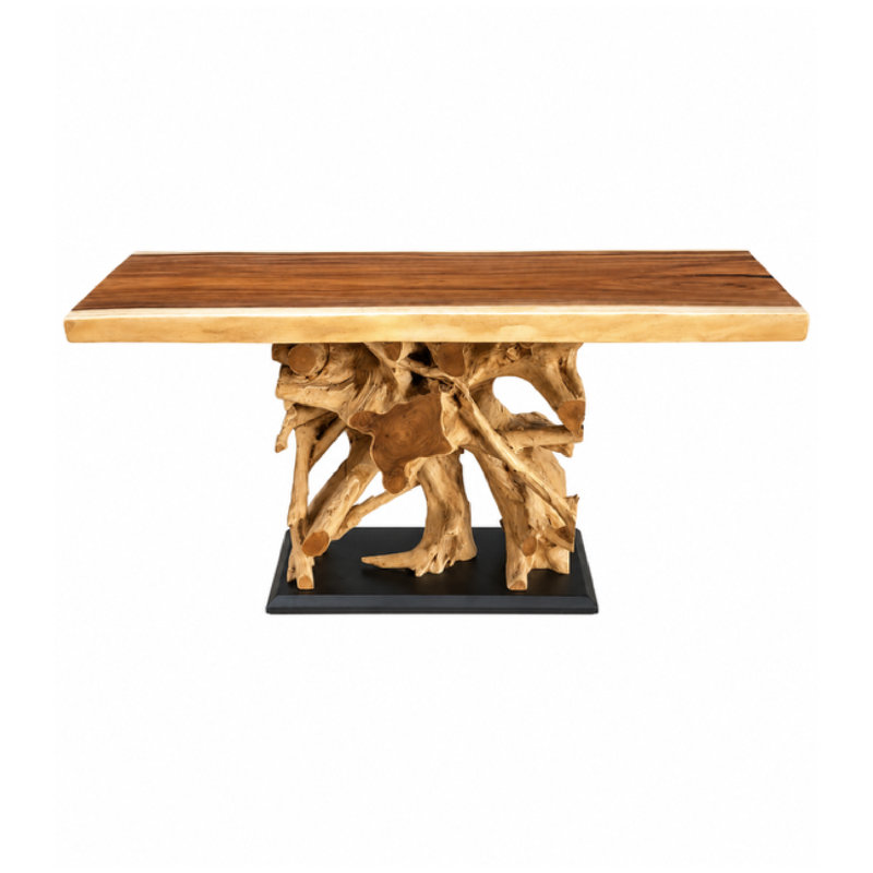 59'' Live Edge Teak Console Table